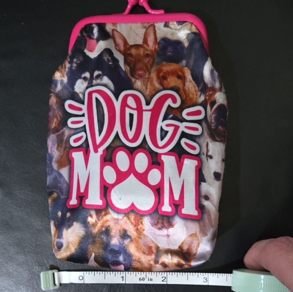 Dog Mom Coin Purse with Pink Accents